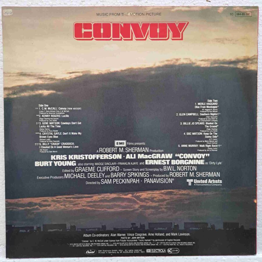 Music From The Motion Picture Convoy SKU2 (3) Music From The Motion Picture Convoy - C.W. McCall, Kenny Rogers, Merle Haggard, Glen Campbell, Crystal Gayle - Disc VINIL LP VG+