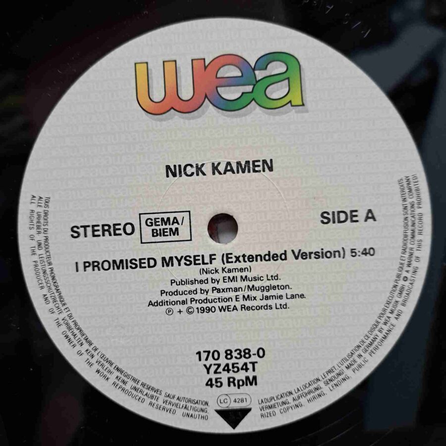 Nick Kamen – I Promised Myself (Independiente Mix) SKU4 (1) Nick Kamen – I Promised Myself (Independiente Mix) - Disc VINIL MAXI 45 RPM VG+