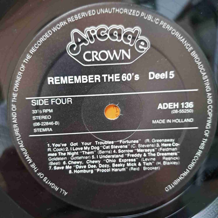 Remember The 60's (Volume 5) SKU4 (1) Remember The 60's (Volume 5) - Otis Redding, Joe Cocker, Procol Harum, Aphrodite’s Child, The Monkees - Disc VINIL 2LP VG+