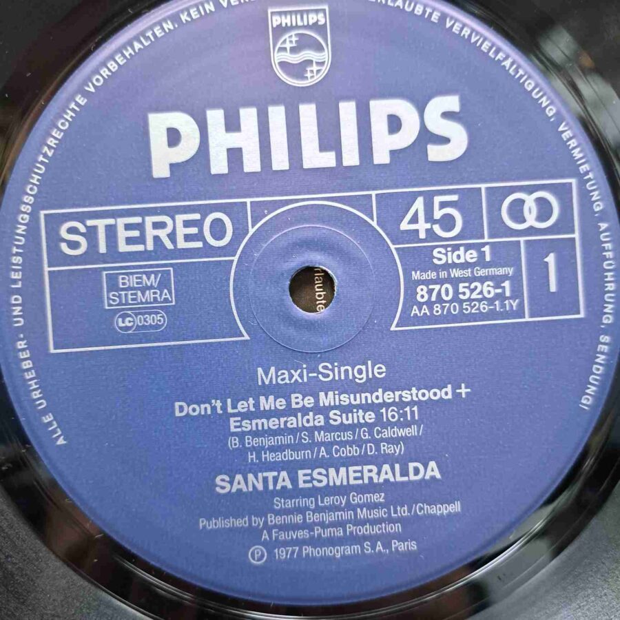 Santa Esmeralda Starring Leroy Gomez – Don't Let Me Be Misunderstood - Disc VINIL MAXI 45 RPM VG+