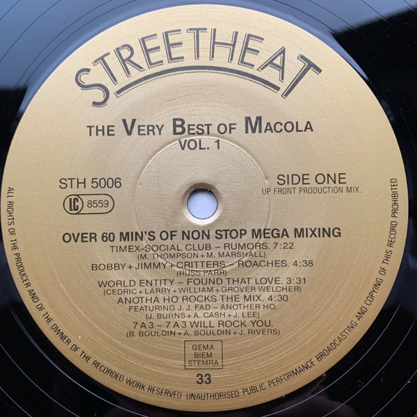 The Very Best Of Macola Vol. 1 SKU2 The Very Best Of Macola Vol. 1 - Bobby Jimmy, Egyptian Lover, J.J. Fad, Odyssey, World Class Wreckin Cru - Disc VINIL 2LP VG+