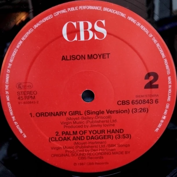 Alison Moyet – Ordinary Girl (Remix) - Disc VINIL MAXI 45 RPM VG+