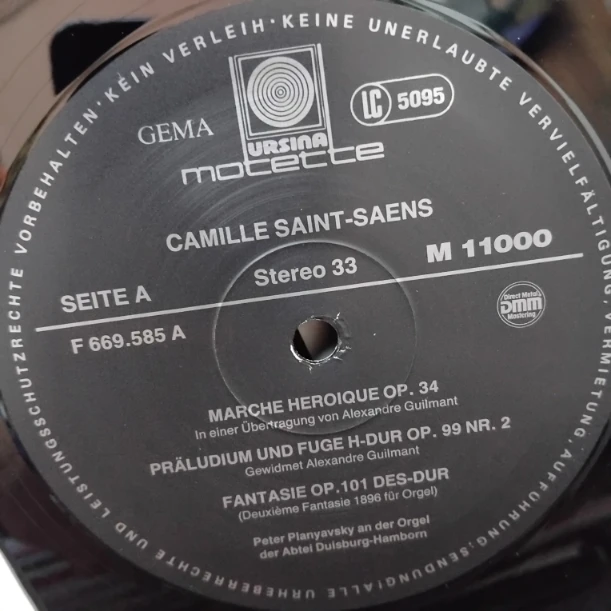Camille Saint-Saëns, Peter Planyavsky – Abteikirche Hamborn SKU9 (1) Camille Saint-Saëns, Peter Planyavsky – Abteikirche Hamborn - Disc VINIL MAXI 45 RPM VG+