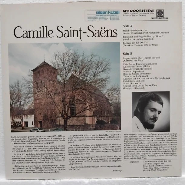 Camille Saint-Saëns, Peter Planyavsky – Abteikirche Hamborn SKU9 (3) Camille Saint-Saëns, Peter Planyavsky – Abteikirche Hamborn - Disc VINIL MAXI 45 RPM VG+