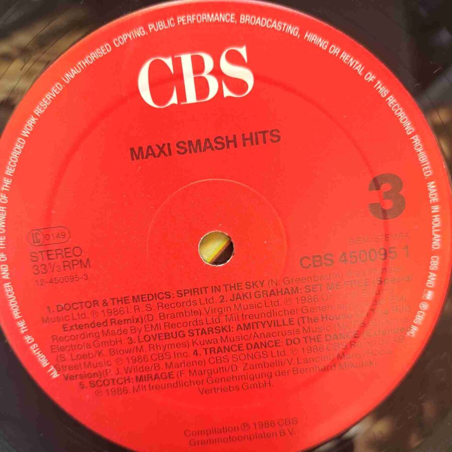 Maxi Smash Hits SKU9 (1) Maxi Smash Hits - a-ha, Pet Shop Boys, Sandra, Miami Sound Machine - Disc VINIL 2LP VG+
