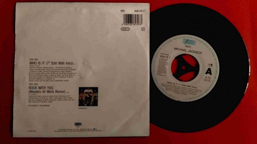 Michael Jackson – Who Is It (2) Michael Jackson – Who Is It - Disc VINIL Single 7" VG+