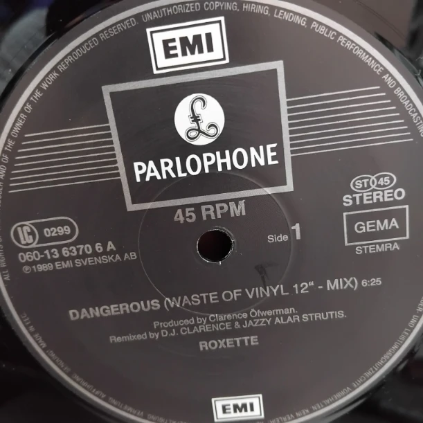 Roxette – Dangerous - Disc VINIL MAXI 45 RPM VG+