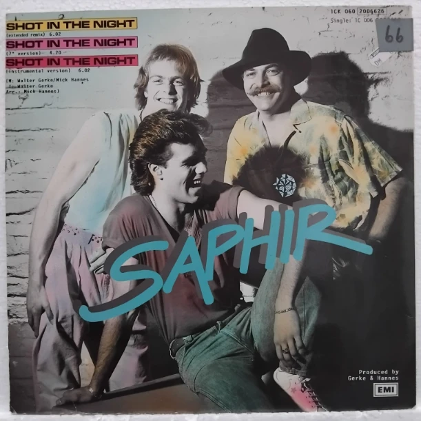 Saphir – Shot In The Night (Extended Remix) SKU9 (3) Saphir – Shot In The Night (Extended Remix) - Disc VINIL MAXI 45 RPM VG+
