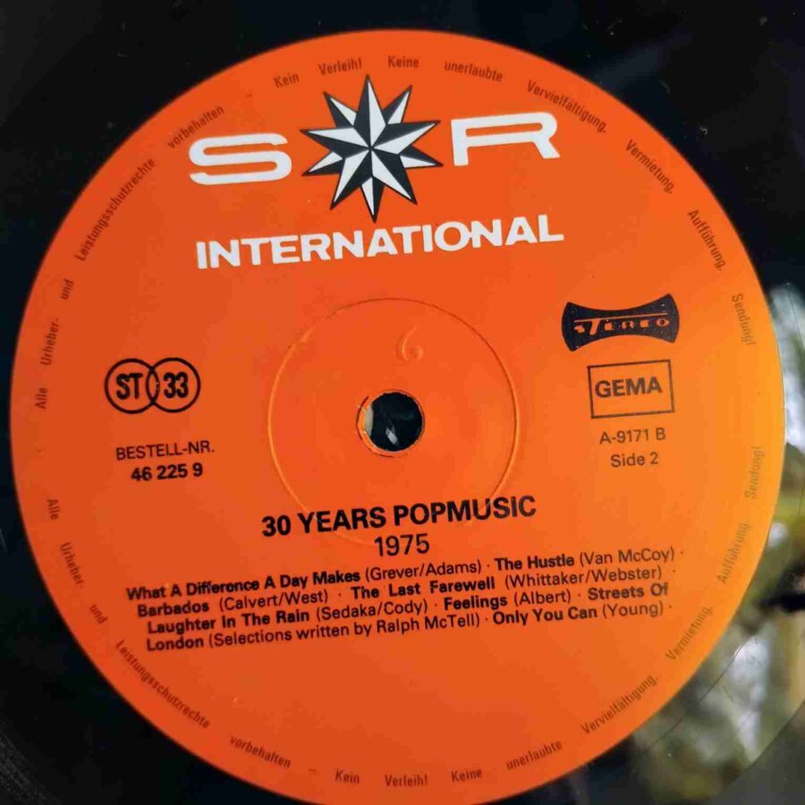 30 Years Popmusic 1957 SKU8 (1) 30 Years Popmusic 1975- Rod Stewart, Glen Campbell, Tammy Wynette, Hot Chocolate- Disc Vinil LP EX