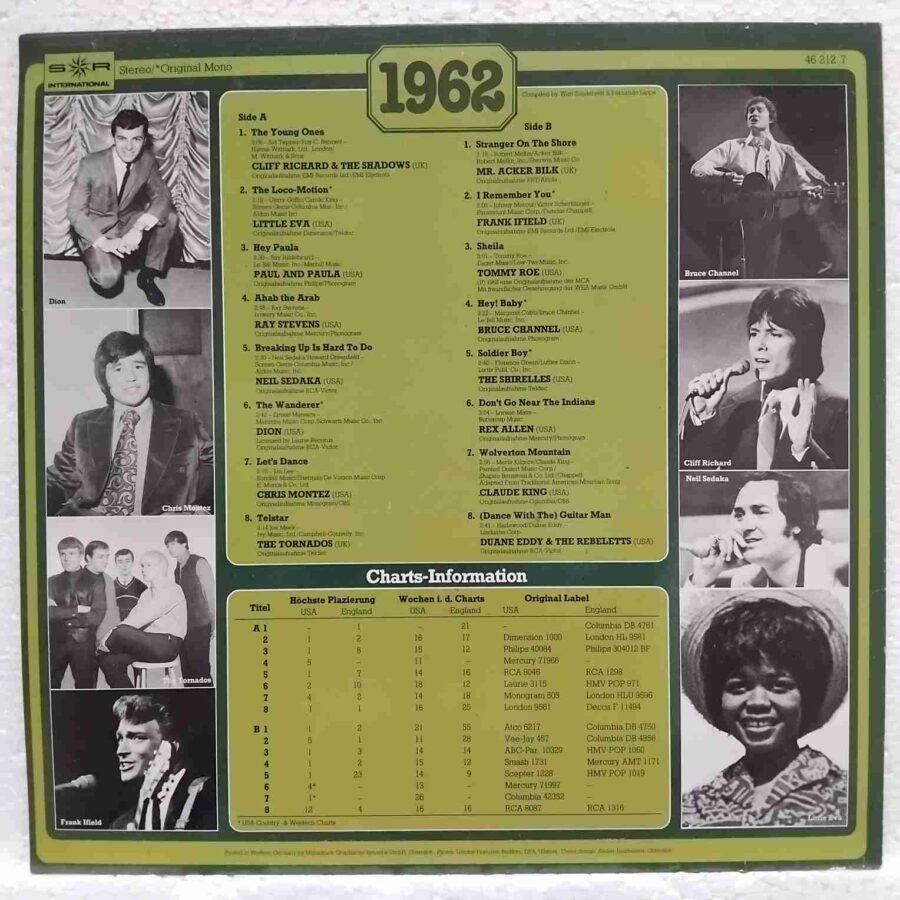 30 Years Popmusic 1962 SKU8 (3) 30 Years Popmusic 1962 - Cliff Richard, Little Eva, Neil Sedaka, Dion - Disc Vinil LP EX