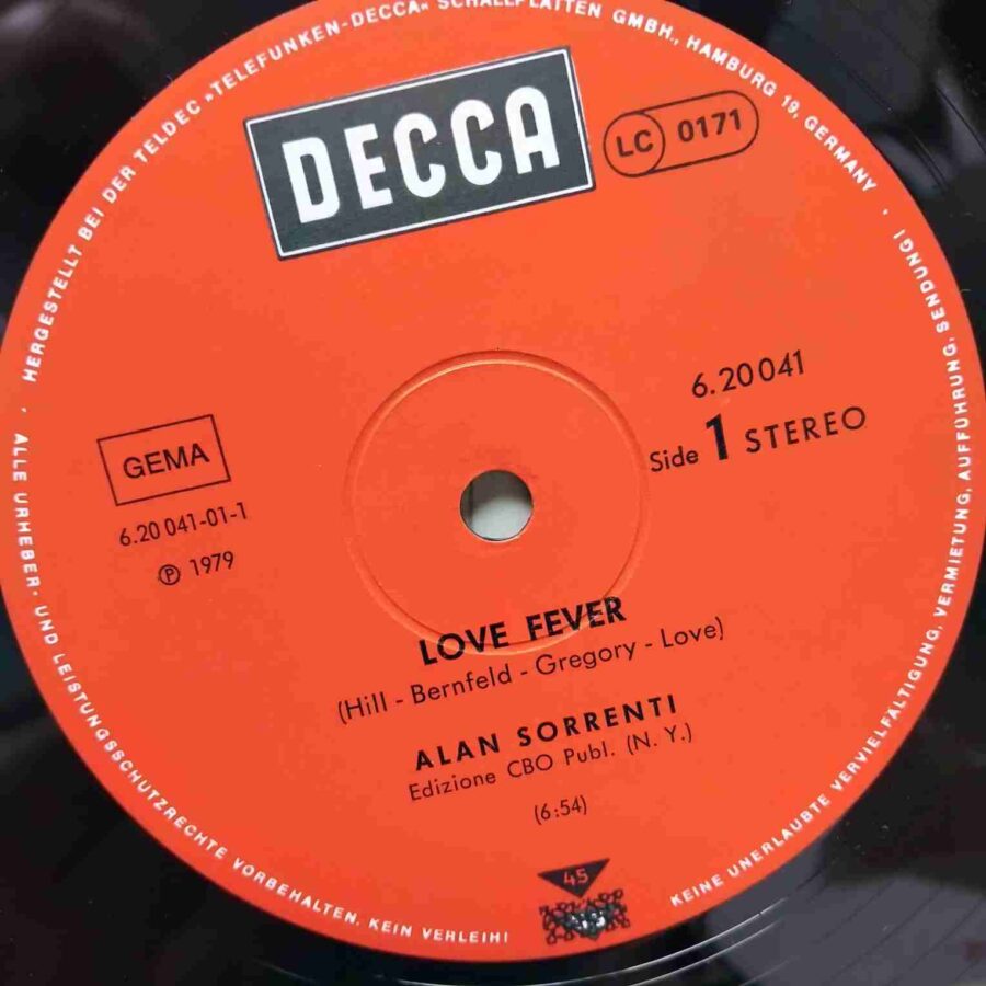 Alan Sorrenti – Love Fever SKU9 (1) Alan Sorrenti – Love Fever - Disc Vinil MAXI 45 RPM VG+