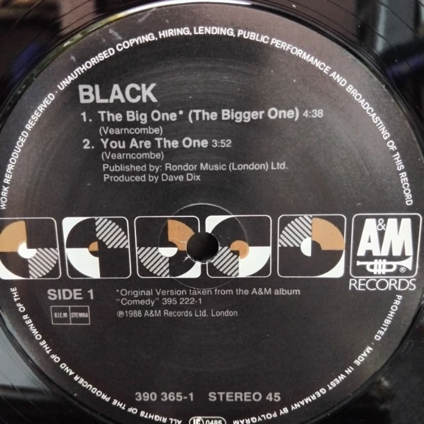Black – The Big One SKU7 (1) Black – The Big One - Disc VINIL MAXI 45 RPM VG VG+