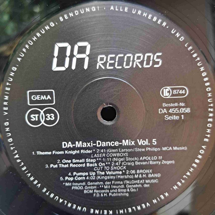 DA Maxi-Dance-Mix Vol. 5 - Laser Cowboys, Apollo 11, Bronx, M & H. Band - Disc VINIL LP VG+