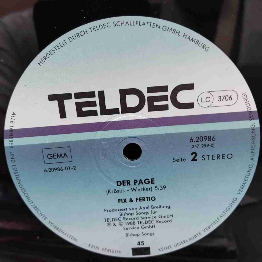 Fix & Fertig – Der Blonde Hans Von Der Bundesbahn SKU9 (1) Fix & Fertig – Der Blonde Hans Von Der Bundesbahn - Disc Vinil MAXI 45 RPM VG+