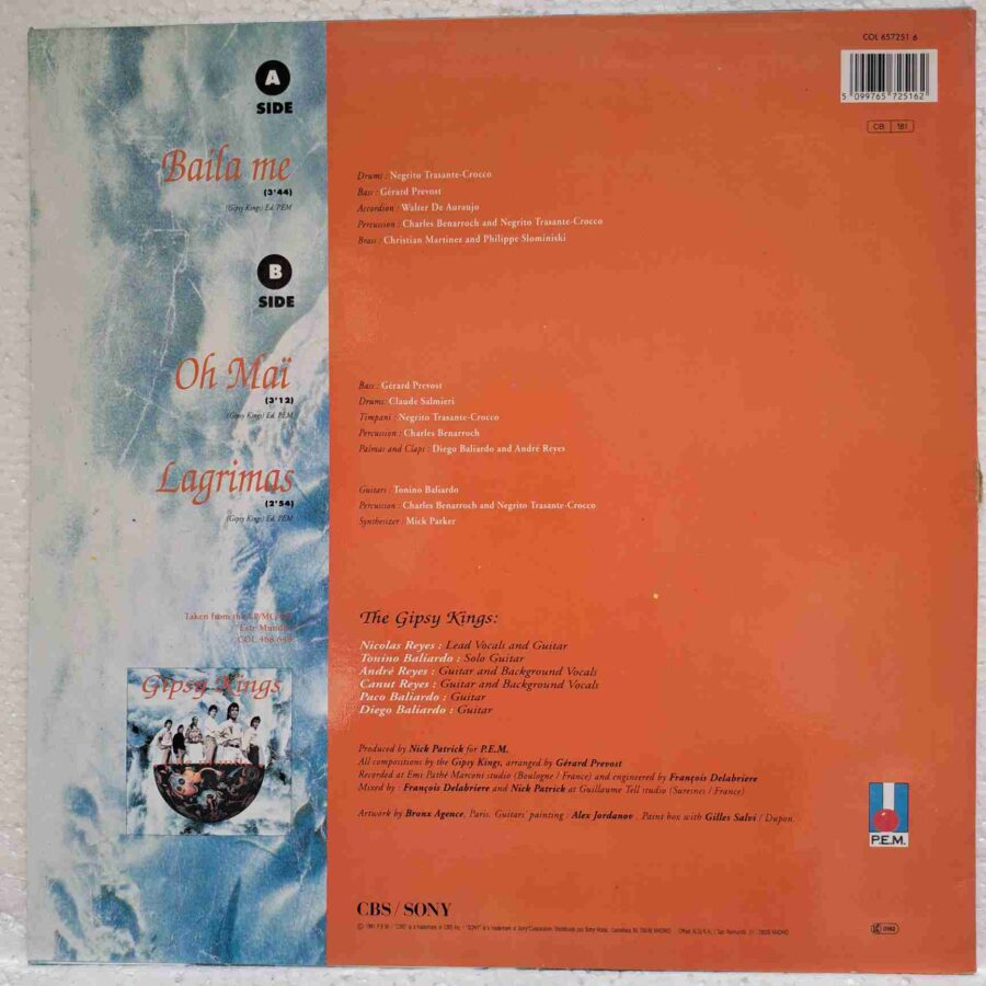 Gipsy Kings – Baila Me SKU4 (3) Gipsy Kings – Baila Me - Disc VINIL MAXI 45 RPM VG+