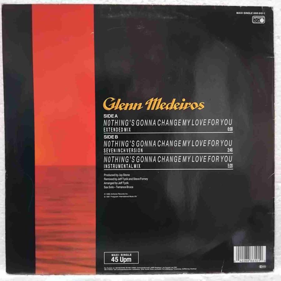 Glenn Medeiros – Nothing's Gonna Change My Love For You SKUX (3) Glenn Medeiros – Nothing's Gonna Change My Love For You - Disc VINIL MAXI 45 RPM VG