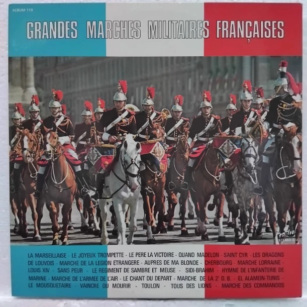 Grandes Marches Militaires Françaises SKU7 (2) Grandes Marches Militaires Françaises - Musique Des Gardiens De La Paix, Musique Militaire De Paris - Disc VINIL 2LP VG VG+
