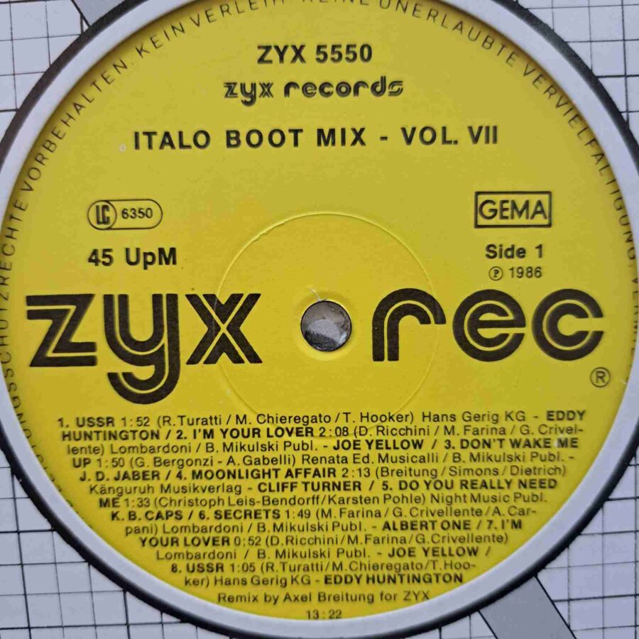 Italo Boot Mix Vol. 7 (3) Italo Boot Mix Vol. 7 - Ken Laszlo, Trans-X, Mike Mareen, Koto - Disc VINIL MAXI 45 RPM EX
