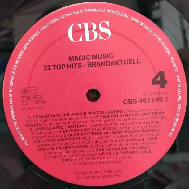 Magic Music - 32 Top Hits SKU7 (1) Magic Music - 32 Top Hits - Erasure, Billy Ocean, Gloria Estefan, L.L. Cool J - Disc VINIL 2LP VG VG+