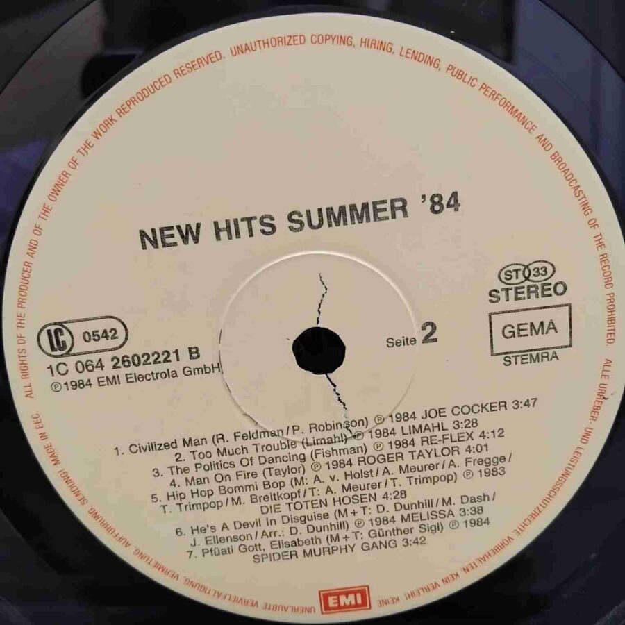 New Hits Summer '84 SKU9 (1) New Hits Summer '84 - Talk Talk, Kim Wilde, Kajagoogoo, Joe Cocker - Disc Vinil LP VG+