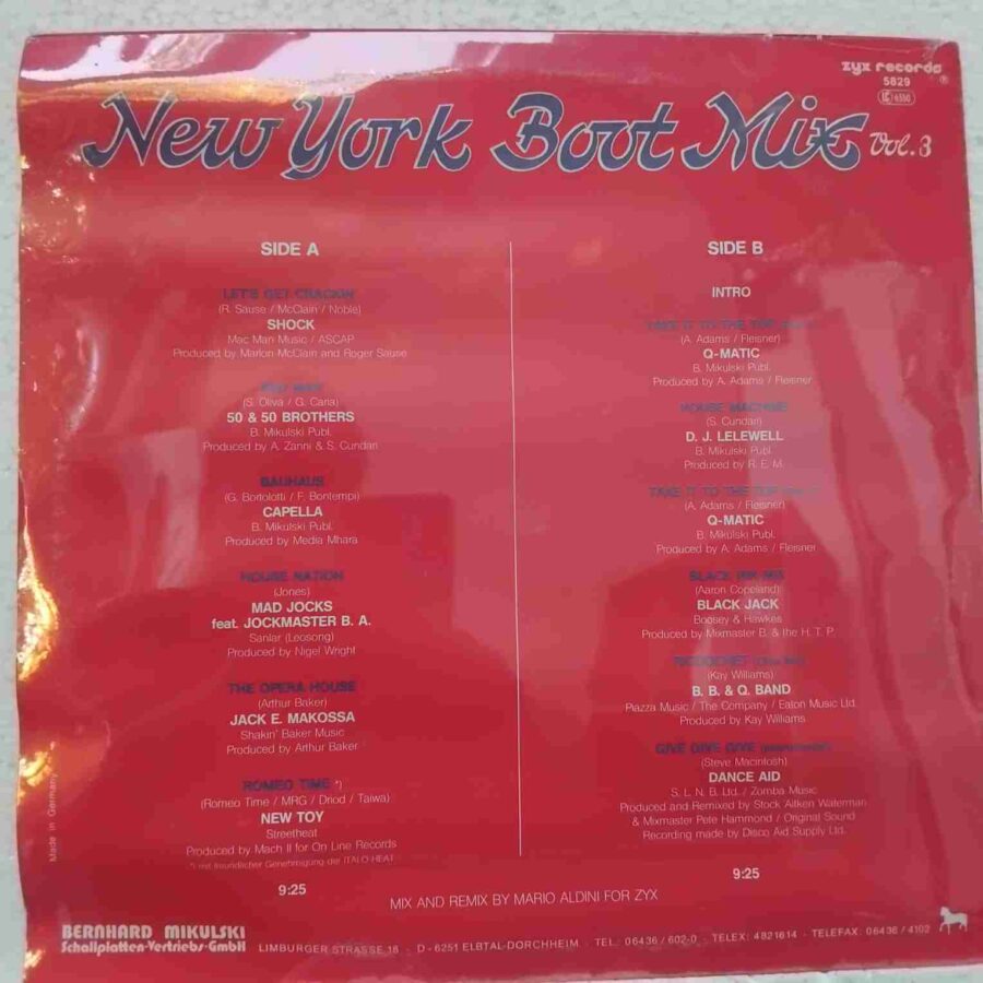 New York Boot Mix Vol. 3 SKURESIGILAT (2) New York Boot Mix Vol. 3 - Disc VINIL MAXI 45 RPM VG VG+ (resigilat)