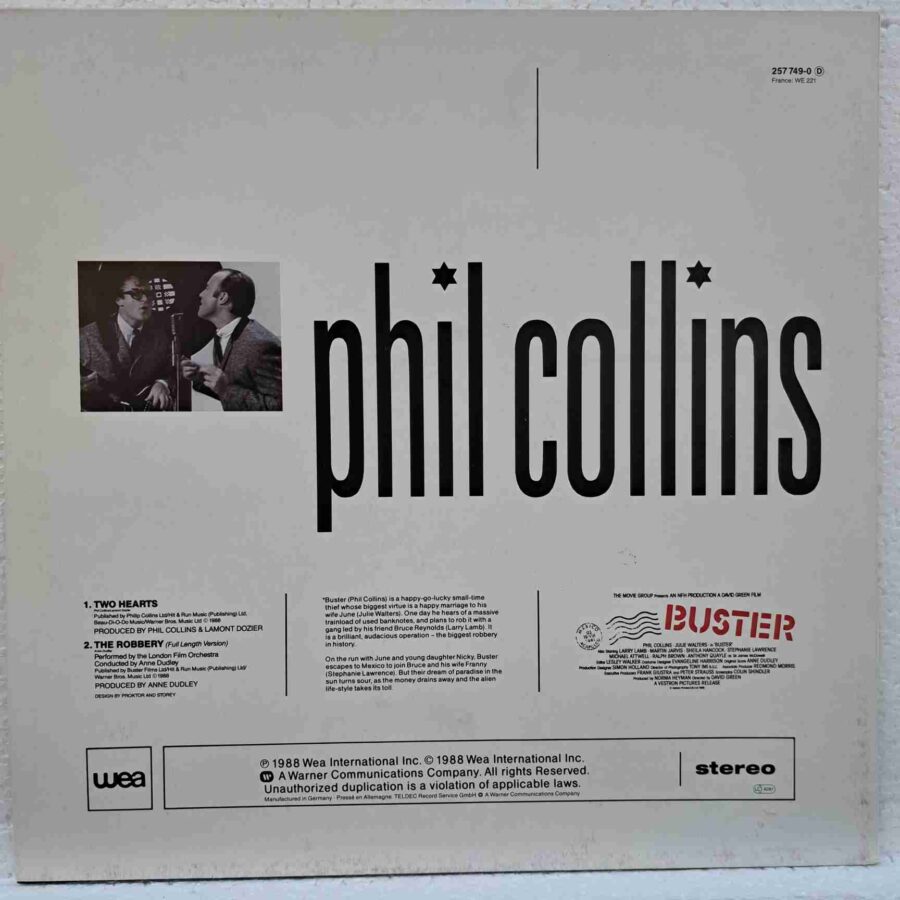 Phil Collins – Two Hearts (3) Phil Collins – Two Hearts - Disc VINIL MAXI 45 RPM EX