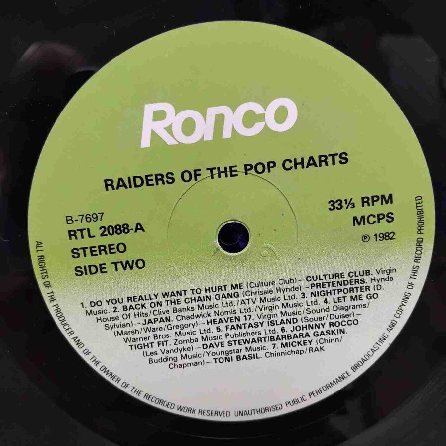 Raiders Of The Pop Charts - Part 1 SKU9 (1) Raiders Of The Pop Charts - Part 1 - Madness, Culture Club, Pretenders, Heaven 17, Toni Basil - Disc Vinil LP VG+ UK