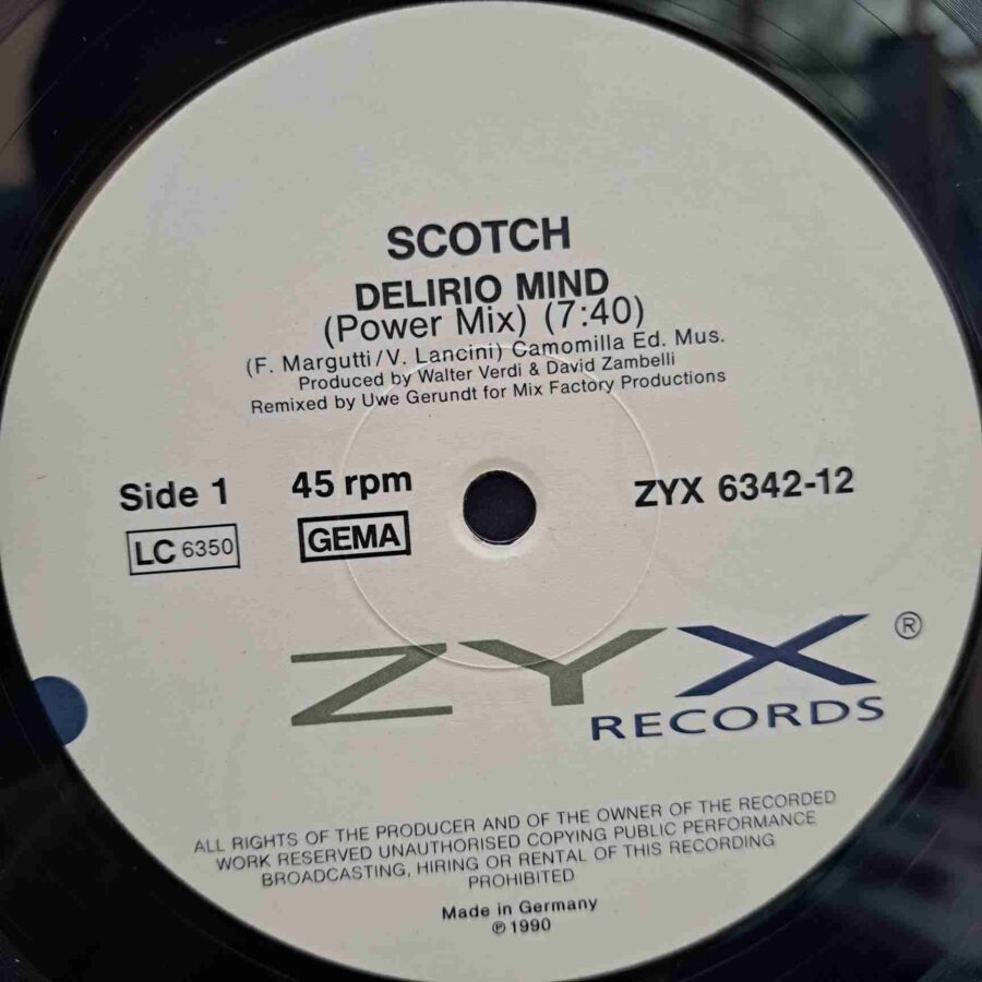 Scotch – Delirio Mind (Remix) (1) Scotch – Delirio Mind (Remix) - Disc VINIL MAXI 45 RPM EX