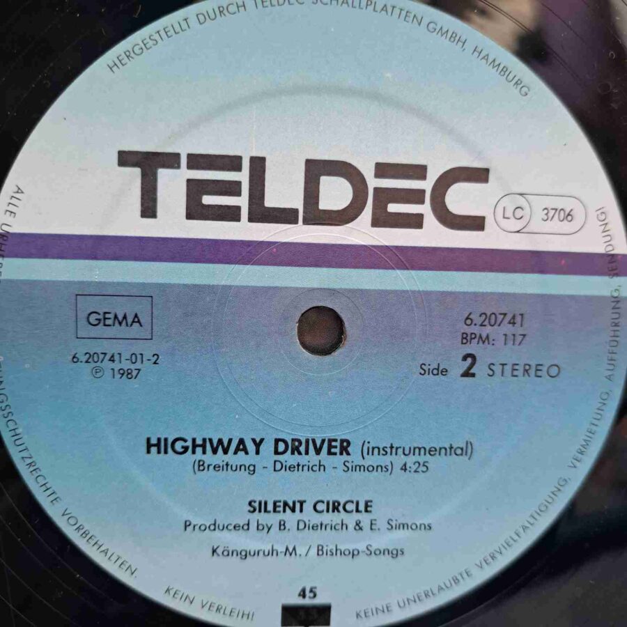 Silent Circle – Danger Danger (Racing Mix) (1) Silent Circle – Danger Danger (Racing Mix) - Disc VINIL MAXI 45 RPM EX