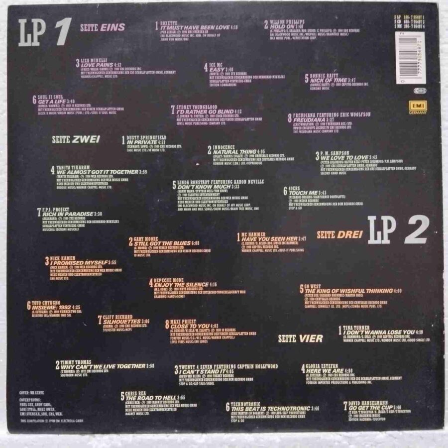 WOW! 90 SKUX (3) WOW! 90 - Roxette, MC Hammer, Tina Turner, Gloria Estefan - Disc VINIL 2LP VG