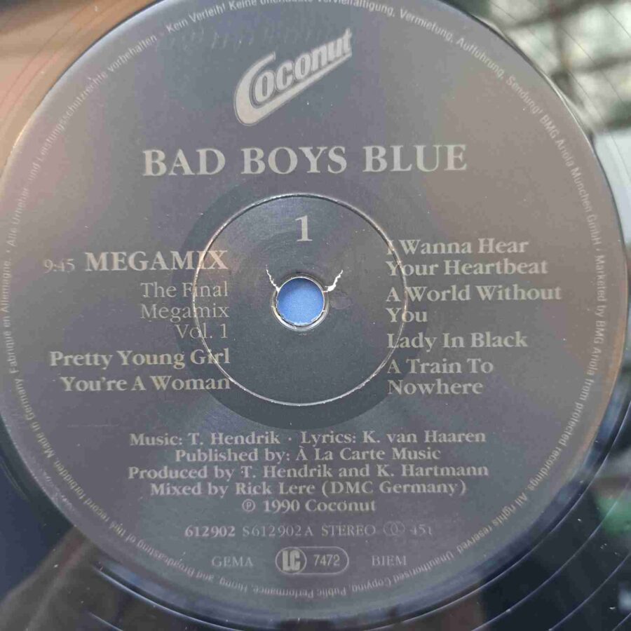 Bad Boys Blue – Mega-Mix Vol. 1 (1) Bad Boys Blue – Mega-Mix Vol. 1 - Disc VINIL MAXI 45 RPM EX