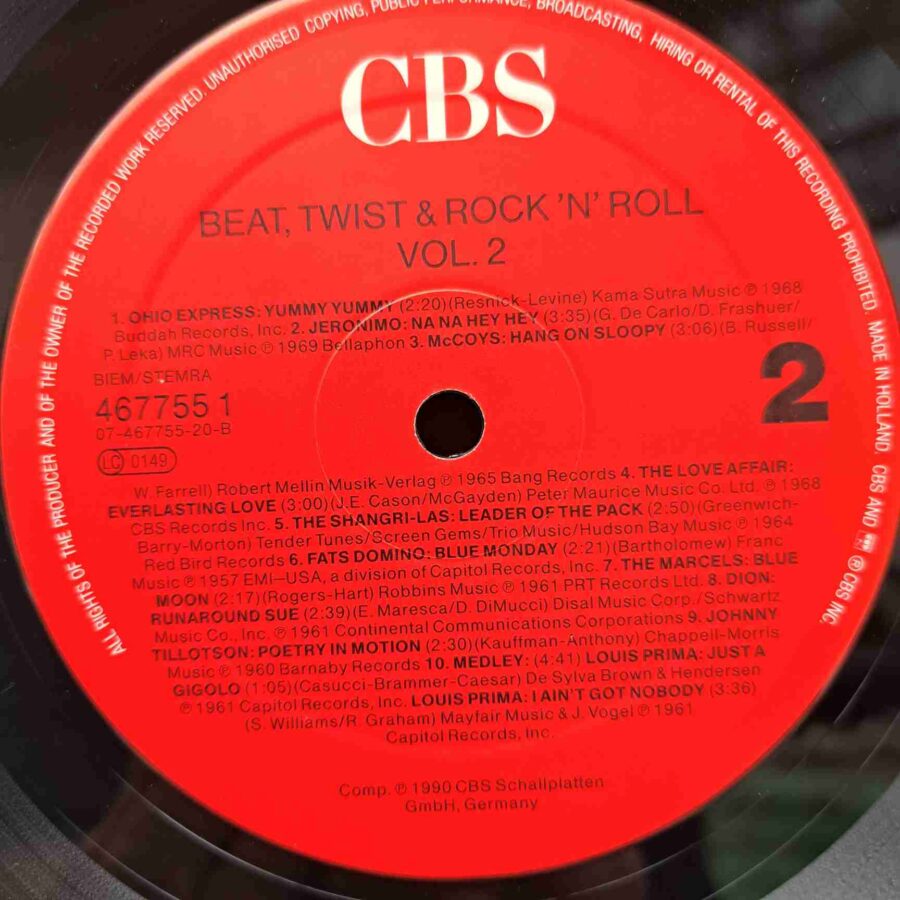 Beat, Twist & Rock'N'Roll Vol. 2 (1) Beat, Twist & Rock'N'Roll Vol. 2 - Eddie Cochran, Chubby Checker, Beach Boys - Disc VINIL 2LP EX