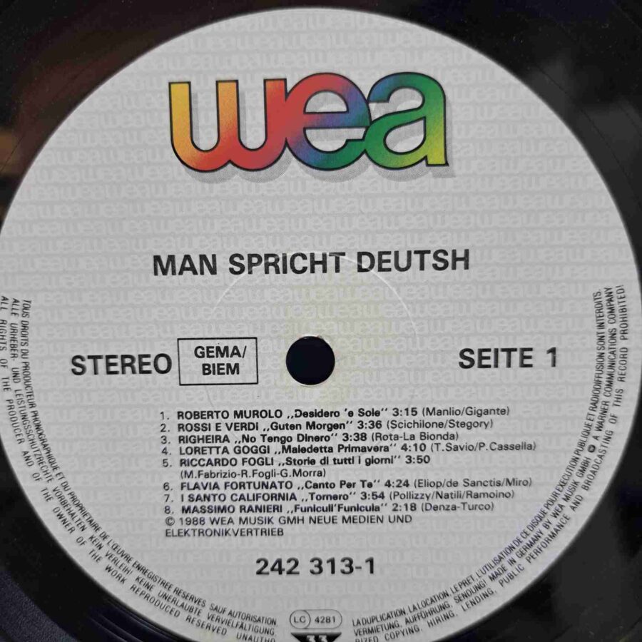 Die Original Superhits Aus Dem Gerhard Polt Film Man Spricht Deutsh SKU3 (3) Die Original Superhits Aus Dem Gerhard Polt Film "Man Spricht Deutsh" – Disc VINIL LP VG