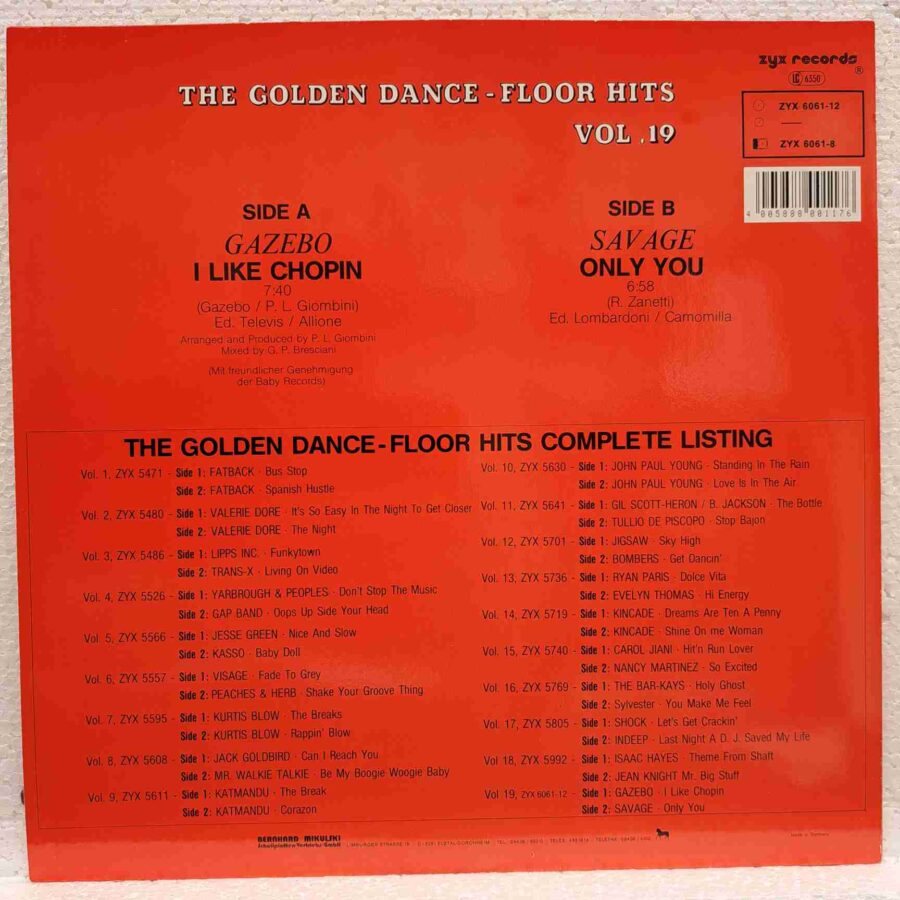 Gazebo Savage – The Golden Dance-Floor Hits Vol. 19 (1 (3) Gazebo Savage – The Golden Dance-Floor Hits Vol. 19 - Disc VINIL MAXI 45 RPM EX