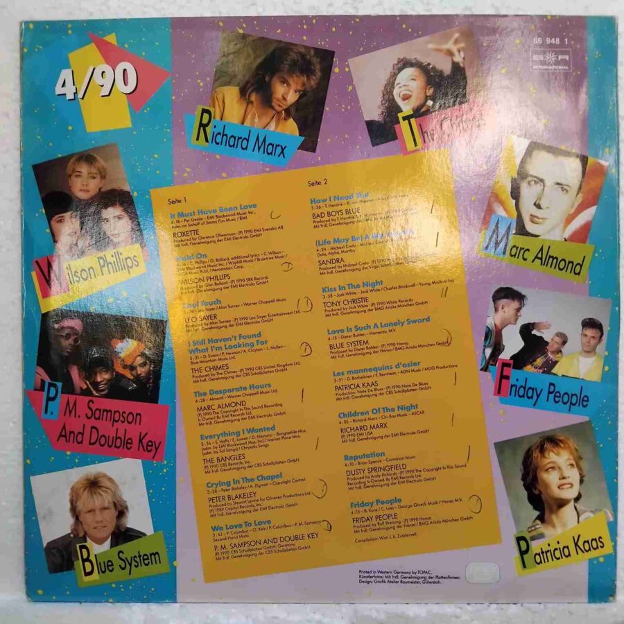 Hitbreaker 490 - 16 Top SKU5 (2) Hitbreaker 4/90 - 16 Top - Roxette, Bad Boys Blue, The Bangles, Richard Marx -Disc VINIL LP VG VG+