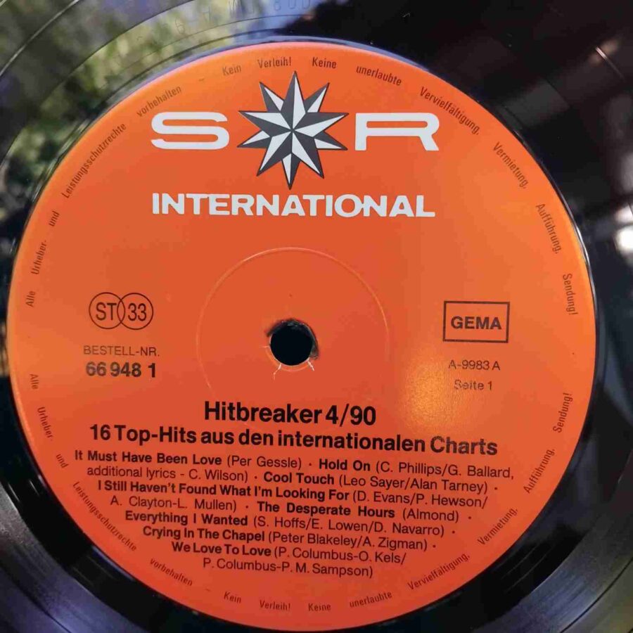 Hitbreaker 490 - 16 Top SKU5 (3) Hitbreaker 4/90 - 16 Top - Roxette, Bad Boys Blue, The Bangles, Richard Marx -Disc VINIL LP VG VG+