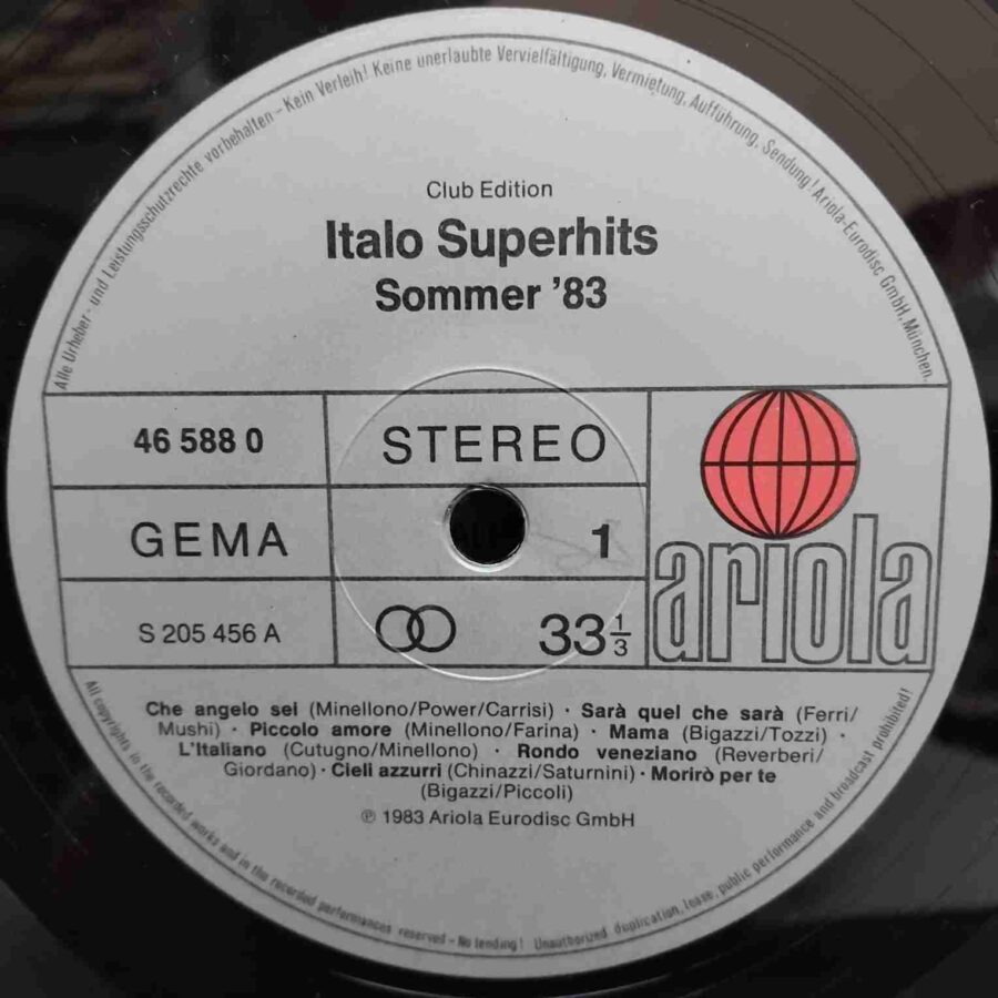 Italo Superhits Sommer '83 - Al Bano & Romina Power, Toto Cutugno, Umberto Tozzi, Ricchi e Poveri - Disc VINIL LP VG VG+