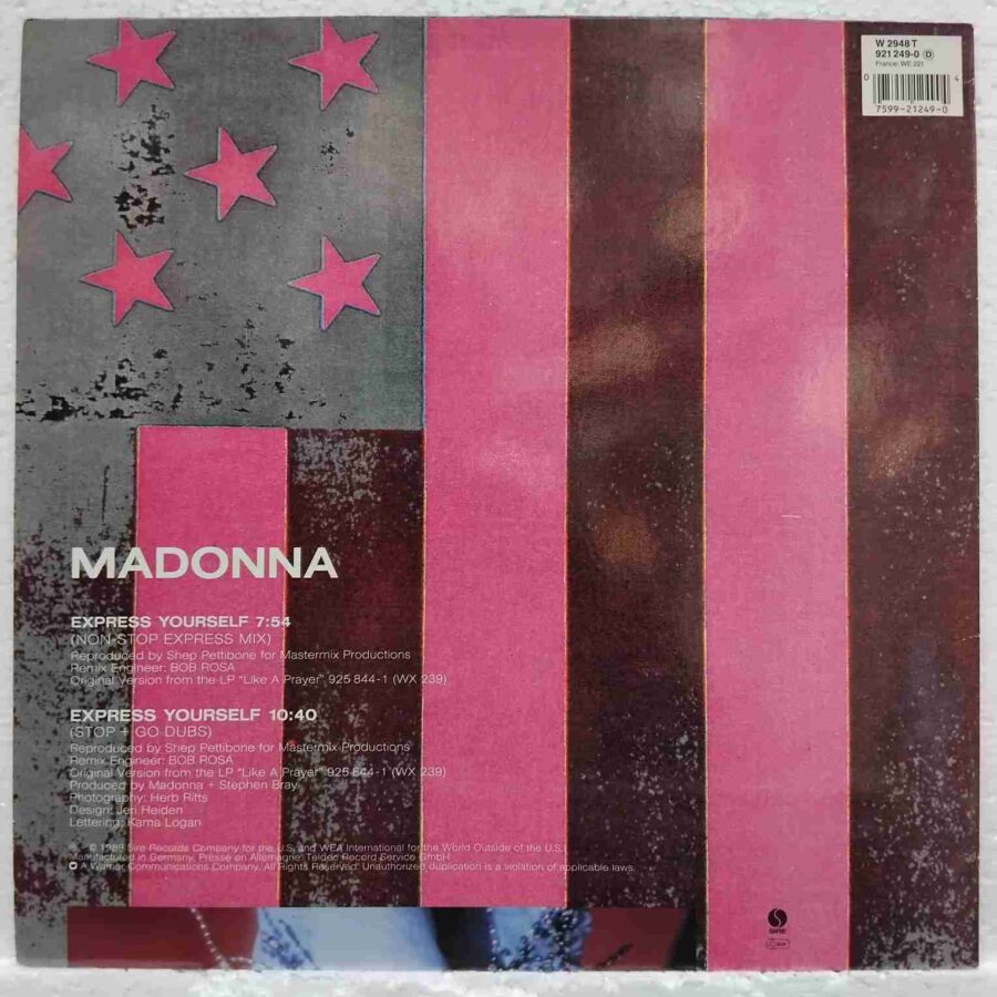 Madonna – Express Yourself (3) Madonna – Express Yourself - Disc VINIL MAXI 45 RPM EX