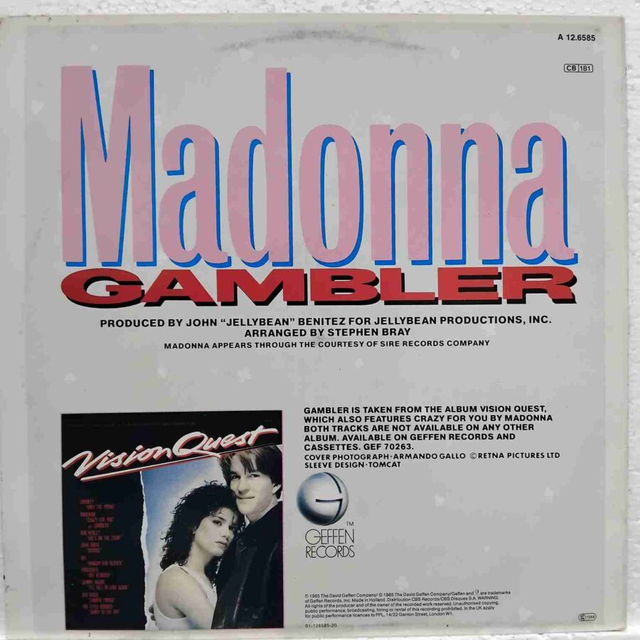 Madonna – Gambler (3) Madonna – Gambler - Disc VINIL MAXI 45 RPM EX