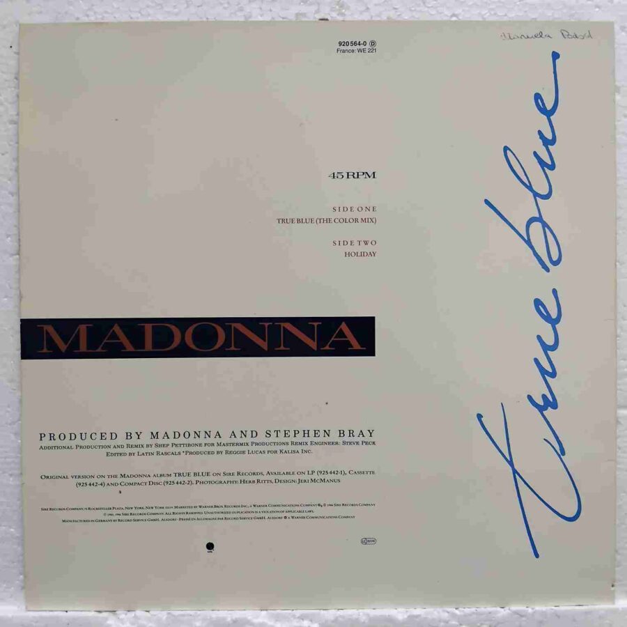 Madonna – True Blue (3) Madonna – True Blue - Disc VINIL MAXI 45 RPM EX