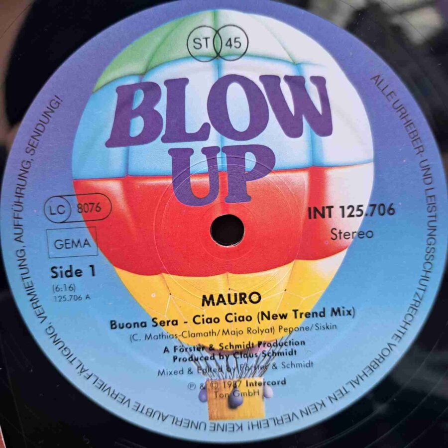 Mauro – Buona Sera - Ciao Ciao (New-Trend-Mix) (1) Mauro – Buona Sera - Ciao Ciao (New-Trend-Mix) - Disc VINIL MAXI 45 RPM EX