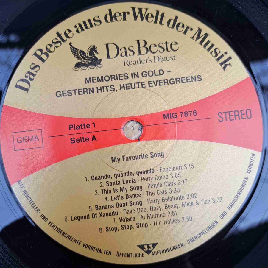 Memories in Gold (1) Memories in Gold - Engelbert, Perry Como, Petula Clark, Beach Boys - box set - Disc VINIL 5LP EX