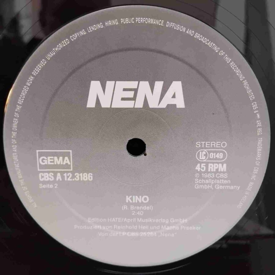 Nena – Leuchtturm Kino (1) Nena – Kino - Disc VINIL MAXI 45 RPM VG VG+