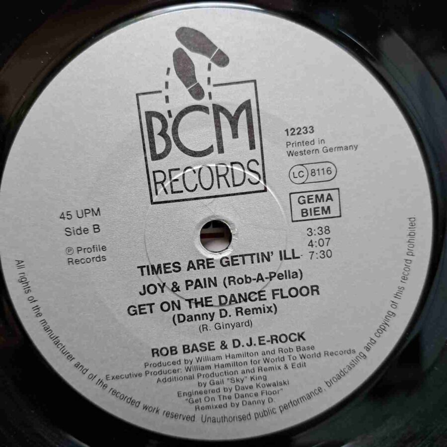 Rob Base & D.J. E-Z Rock – Joy & Pain SKU5 (1) Rob Base & D.J. E-Z Rock – Joy & Pain - Disc VINIL MAXI 45 RPM VG VG+