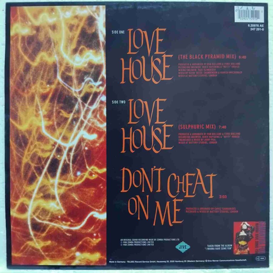 Samantha Fox – Love House - Disc VINIL MAXI 45 RPM EX