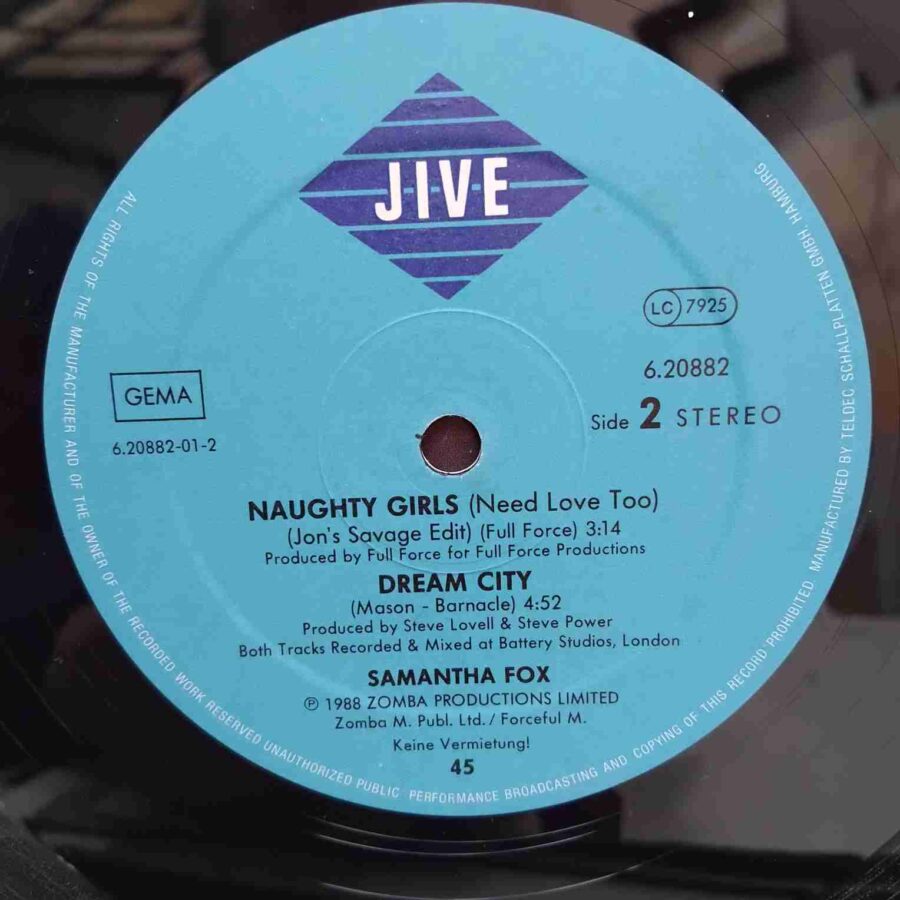 Samantha Fox – Naughty Girls (Need Love Too) (1) Samantha Fox – Naughty Girls (Need Love Too) - Disc VINIL MAXI 45 RPM EX