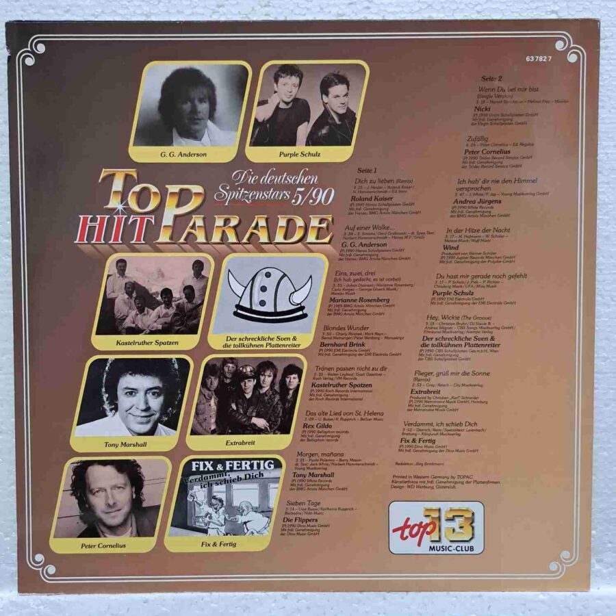 Top Hitparade 590 (3) Top Hitparade 5/90 - Roland Kaiser, G.G. Anderson, Marianne Rosenberg, Die Flippers - Disc VINIL LP VG VG+