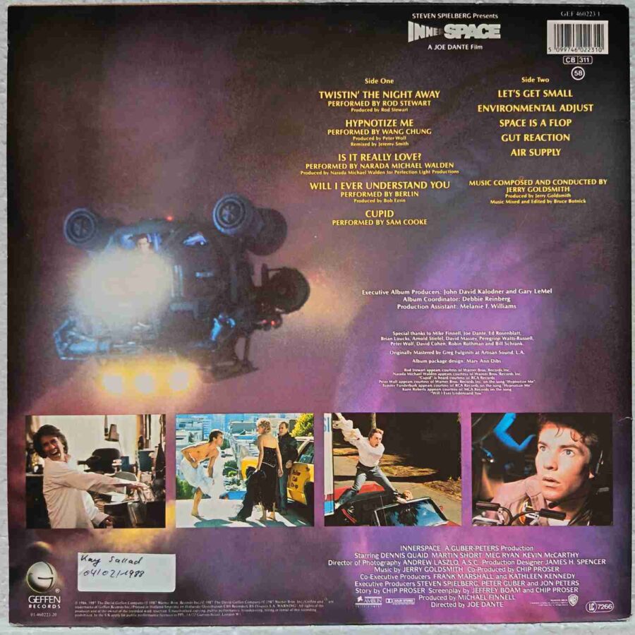 Innerspace (Original Motion Picture Soundtrack) SKUOCT (3) Innerspace (Soundtrack) – Rod Stewart, Sam Cooke, Jerry Goldsmith, Berlin - Disc VINIL LP VG+