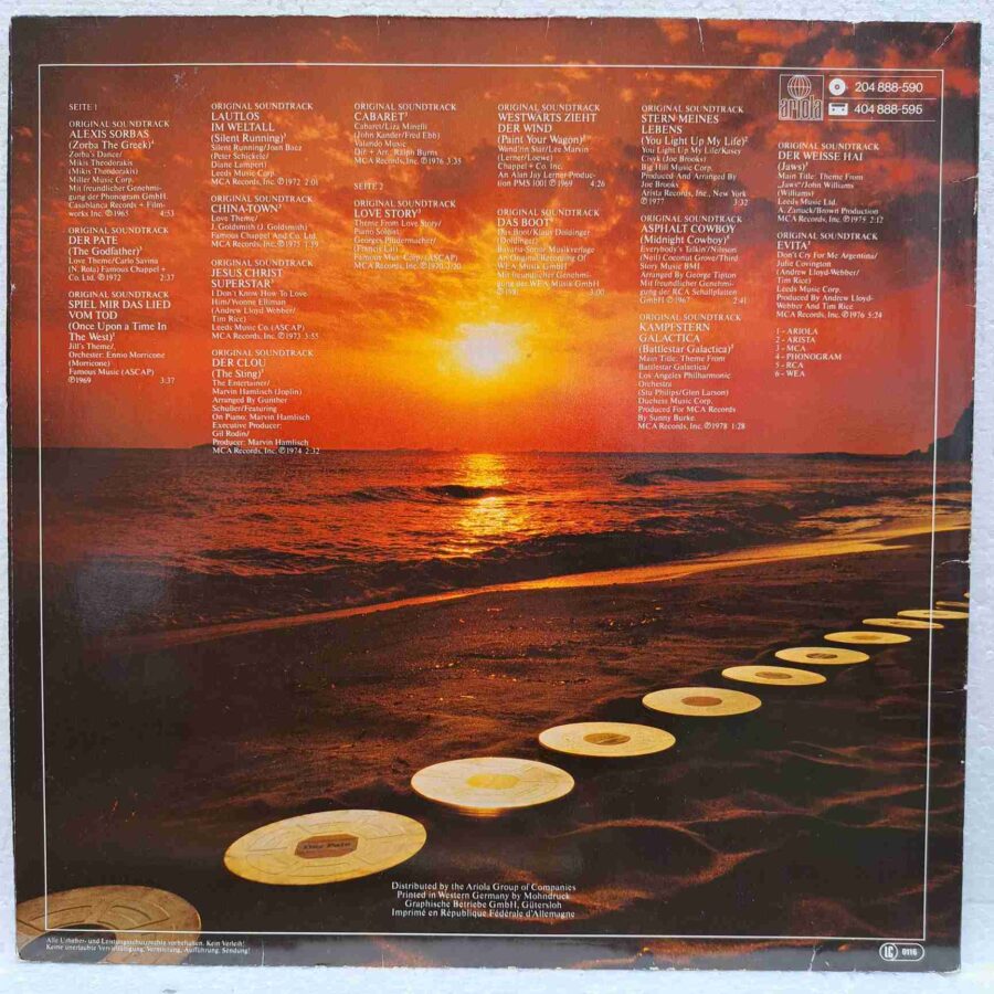 Die Schönsten Filmmelodien Der Welt SKU10 (3) Die Schönsten Filmmelodien Der Welt – Mikis Theodorakis, Liza Minelli, Nilsson, Joan Baez – Disc VINIL LP