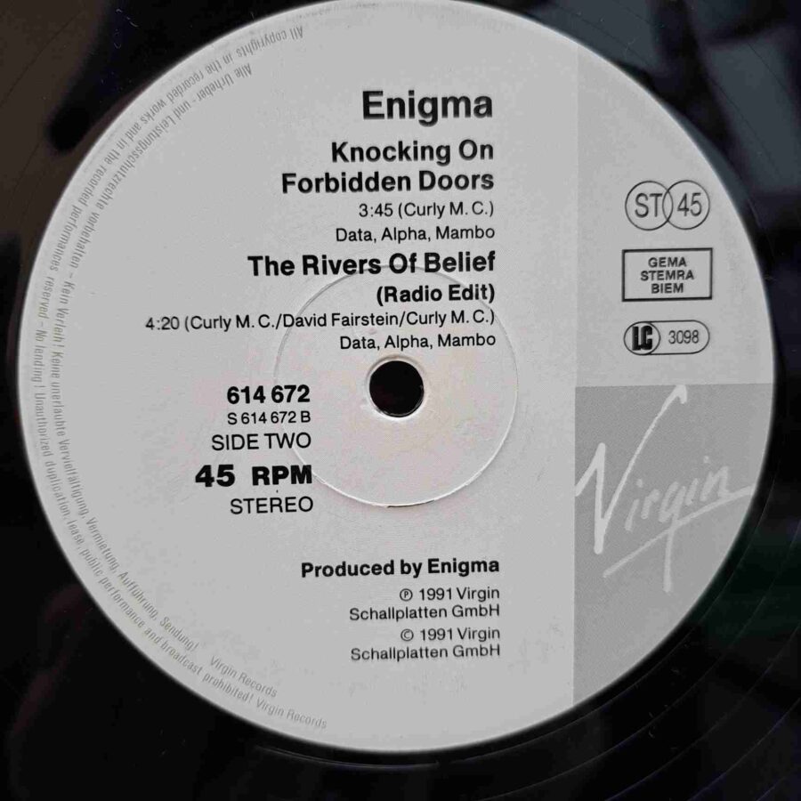 Enigma – The Rivers Of Belief - Disc VINIL MAXI 45 RPM (def. o față)